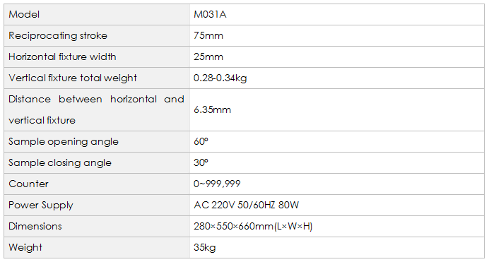 M031A Zipper Fatigue Tester