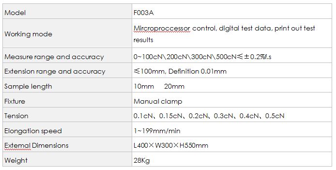 F003A Electronic Single Fiber Strength Tester