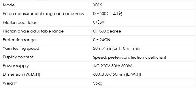 Yarn Friction Tester Y019